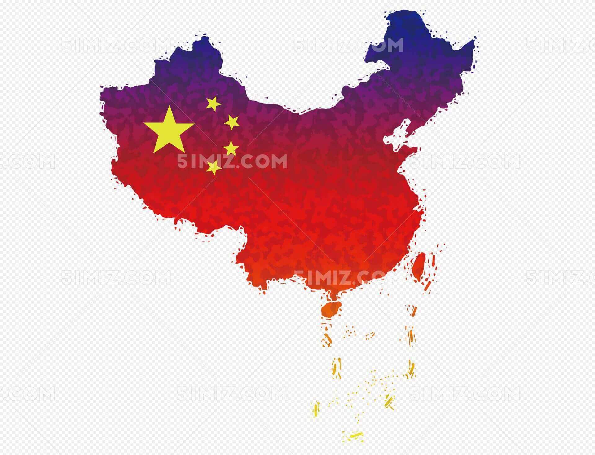 china-map-red-background