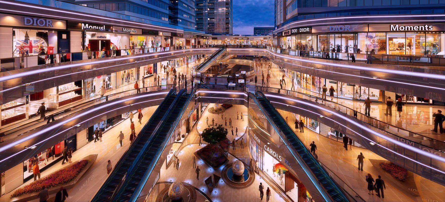 Prosperous shopping malls in China