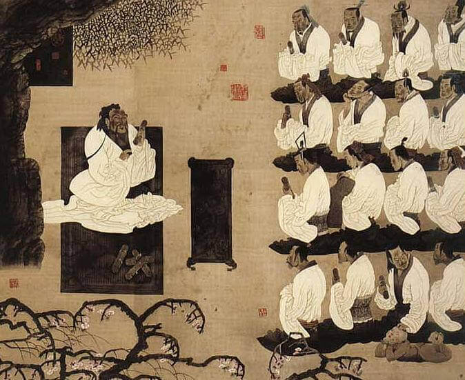 Confucius is teaching his students