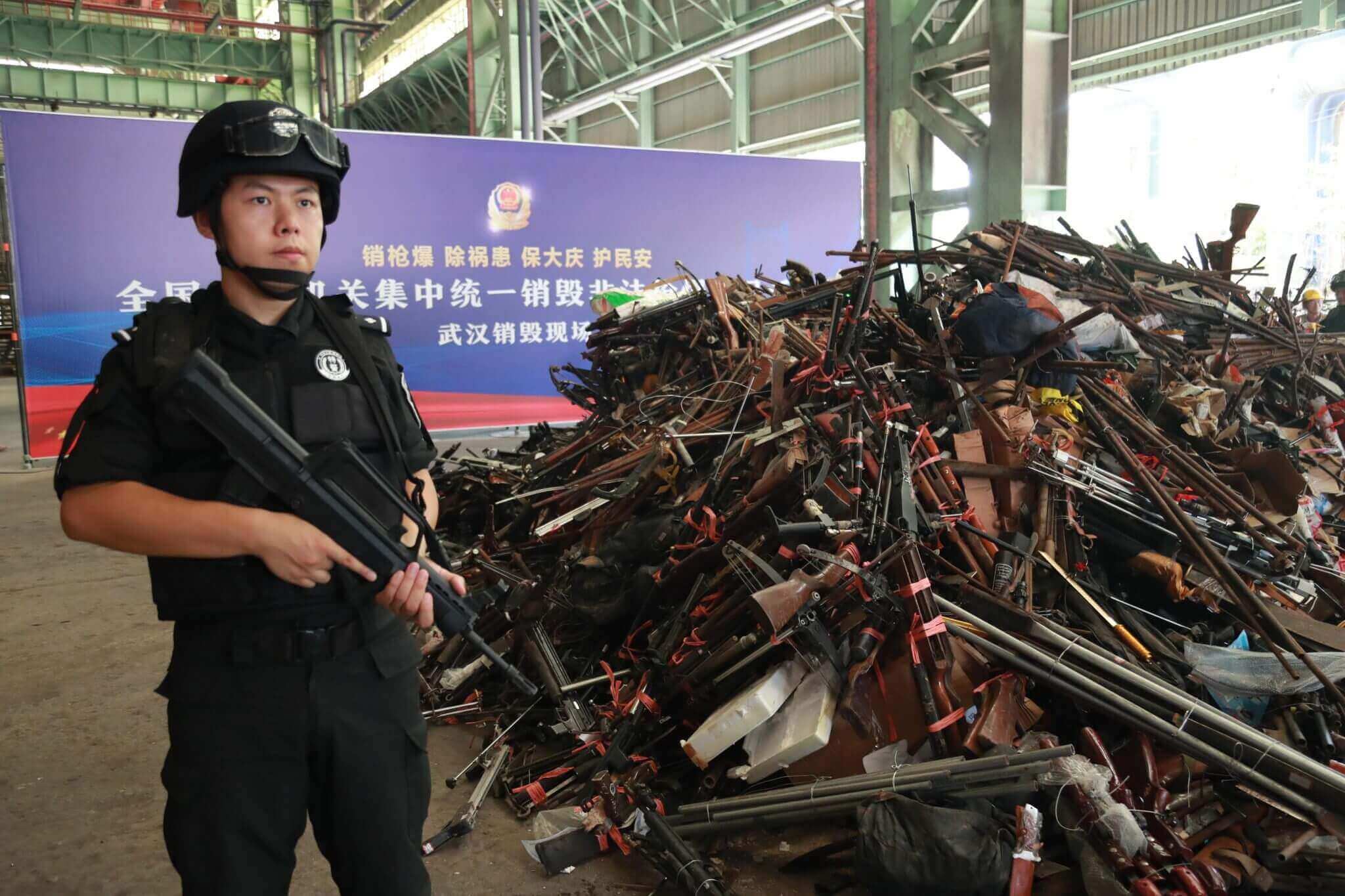 Chinese police are destroying guns