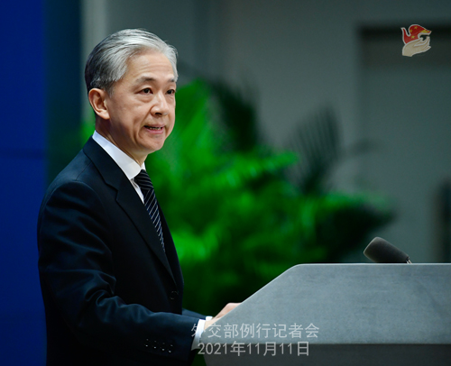 Foreign Ministry Spokesperson Wang Wenbin's Regular Press Conference on November 11, 2021